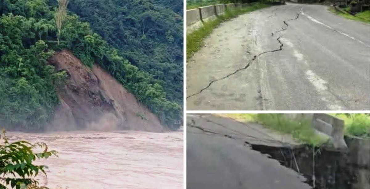 कृष्णभीरमा बाटो भासिएपछि पृथ्वी राजमार्ग पूर्ण रूपमा अवरुद्ध