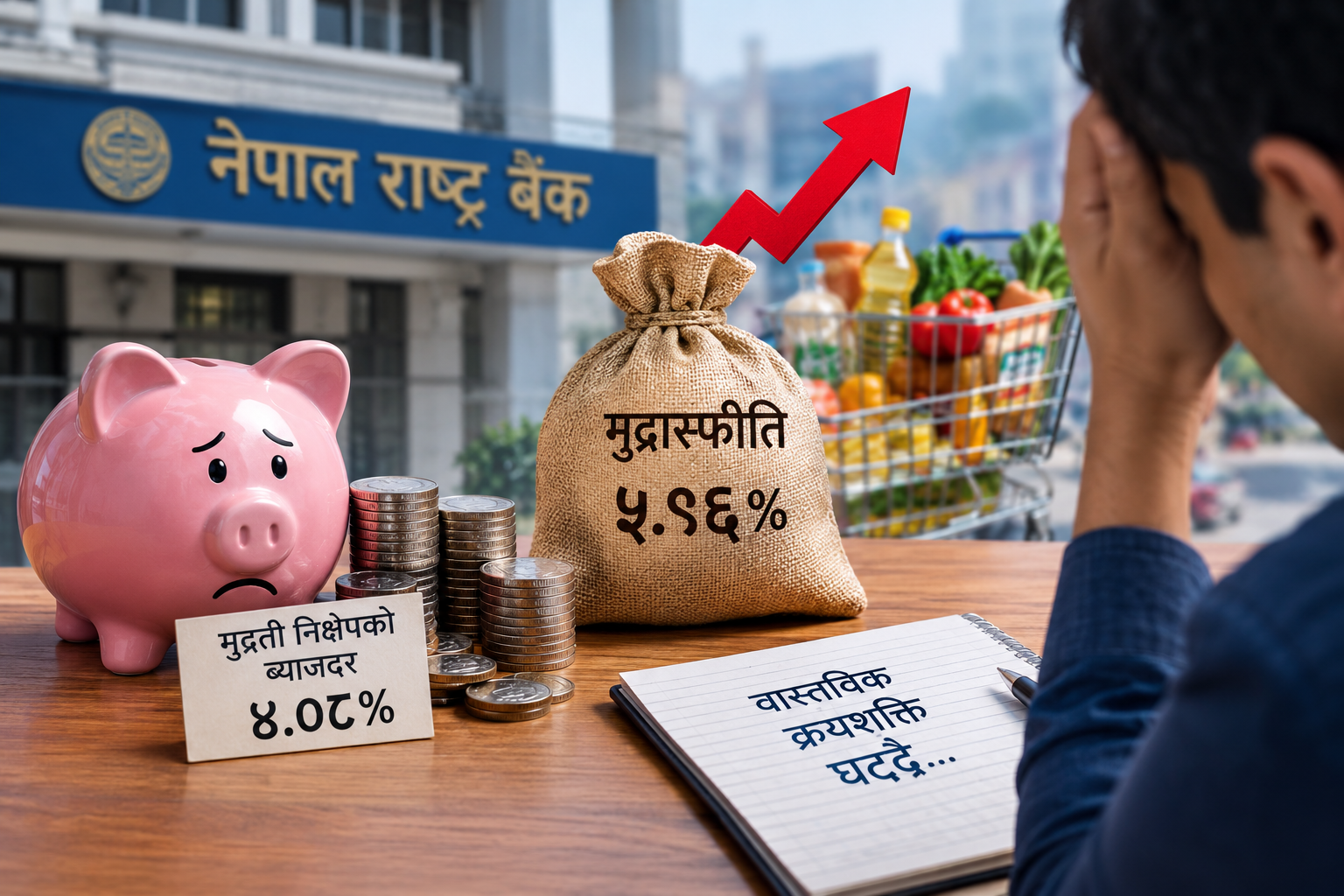 बैंकको ब्याजदरभन्दा महँगीदर उच्च, बचतकर्तालाई घाटा