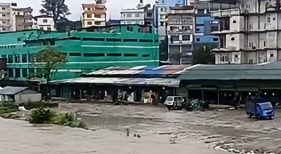 बल्खु तरकारी बजारमा बाढी पस्ने जोखिम उच्च