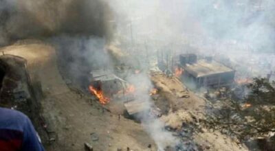 ताप्लेजुङको दोभान बजारमा भीषण आगलागी