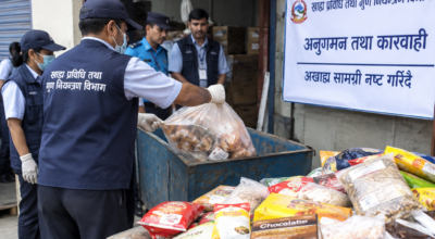 चन्द्रागिरिका चार खाद्य उद्योगमा अनुगमन: अखाद्य वस्तु नष्ट