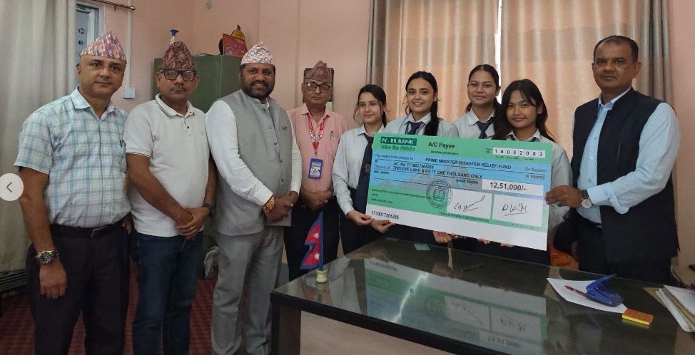 बाढीपीडितका लागि शिक्षादिप कलेजको १२ लाख ५१ हजार सहयोग