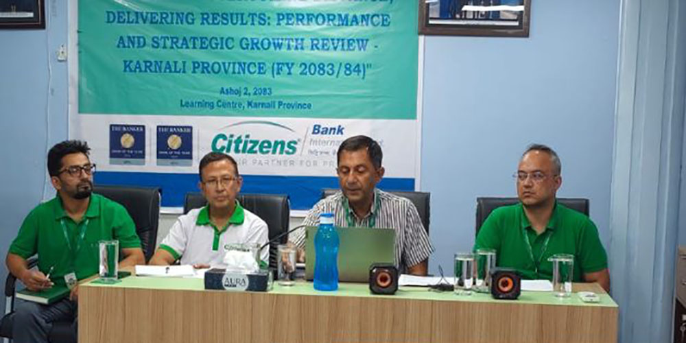 सिटिजन्स बैंकद्वारा कर्णालीमा कार्यसम्पादन तथा रणनीतिक समीक्षा सम्पन्न