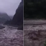 थेराङ खोला सहित बूढीगण्डकी नदीमा आएको बाढीले नाम्रुङमा पुल र जलविद्युत्मा क्षति : चुमनुब्रीवासी र पर्यटक समस्यामा