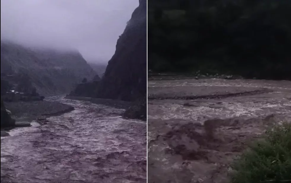 थेराङ खोला सहित बूढीगण्डकी नदीमा आएको बाढीले नाम्रुङमा पुल र जलविद्युत्मा क्षति : चुमनुब्रीवासी र पर्यटक समस्यामा