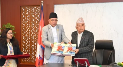 राष्ट्रपतिसमक्ष वित्त आयोगको वार्षिक प्रतिवेदन प्रस्तुत