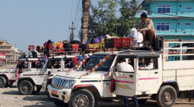 दसैँको चहलपहल बढ्यो, गाडीमा यात्रुको चाप