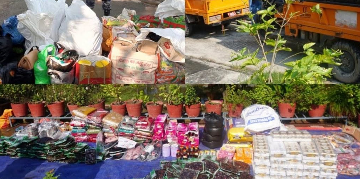 १४ लाखभन्दा बढीका सामान र ई-लोडर बरामद